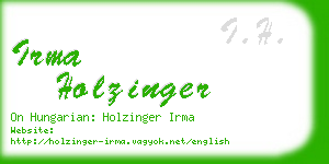 irma holzinger business card